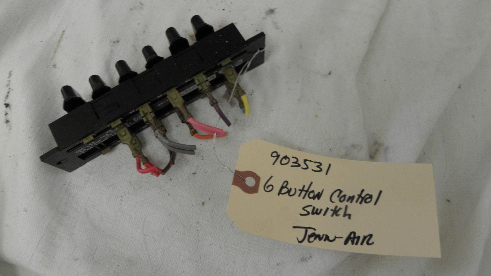 JENN-AIR DISHWASHER 903531 6 BUTTON CONTROL SWITCH JENN-AIR DISHWASHER 903531 6 BUTTON CONTROL SWITCH